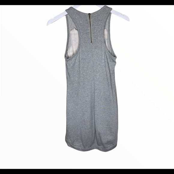 LUSTER Optical Illusion Racerback Tank Dress With Zipper Back Grey Size Small - Picture 6 of 9